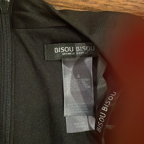 NWT BISOU BISOU Womens Black Wide Leg Jumpsuit Size 4 w Faux Gemstone Belt - Picture 9 of 11